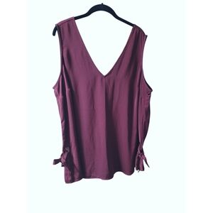 Goldray Wine Colored Sleeveless Top with chic side grommets Size 3X